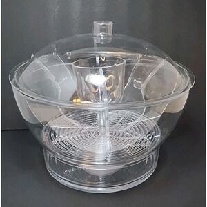 Savannah‎ Kitchen Salad Bowl On Ice Fruit Appetizers Lid Divider Servers Acrylic